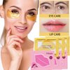 30 Pairs Lip Masks & Eye Masks, 24K Gold Gel Under Eye Patches for Puffy Eyes, Collagen Crystal Lip Mask Moisturizing Nourishing Collagen Lip & Eye Mask Set for Women Men