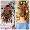 Christmas Hair Bows 6.5 Inch Xmas Curly Ribbon Hair Bow Clips Handmade Grosgrain Cheer Bows Alligator Clip Hairpins Christmas Hair Accessories for Women and Girls, Red & Green