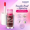 Blossom Color Lock Hydrating Longlasting Lip Stain and Tint for Lips & Cheek, Buildable, Non Drying, Smudgeproof + Transfer Proof, Made in USA with Doe Foot Applicator, 0.14 fl oz/4ml, Blooming Rose