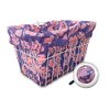 Cruiser Candy Bicycle Basket Liner & Tote in One, Stylish Bike Basket Liner, Yoga Bag,Gym Bag,Beach Bag. Matching Bicycle Bell Included, Bike Bell (Pink Purple Hibiscus)