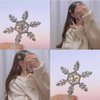 Snowflake Rhinestone Hair Clips Crystal Hairpin Barrette Gold Silver Wedding Bridal Christmas Ornaments Hair Accessories for Women Girls 4 PCS