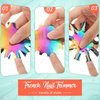 3 Pieces French Nail Trimmer Smile Line Cutter Edge Trimmer Stainless Steel French Tip Cutters Manicure DIY Plate Module with Handles French Tip Cutting Knife 5 Spare Blades for Nail (Rainbow Color)
