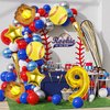9pcs Softball Balloons, Softball Birthday Number Mylar Foil Balloon Softball Birthday Party Supplies Softball Birthday Decorations (9th)