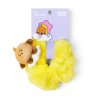 BT21 Dream of Baby SHOOKY Character Scrunchie Elastic Hair Tie Band Accessories for Women and Girls, Yellow/Brown