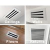 BUILDMART - 8x8 Modern AC Vent Cover - Decorative White Air Vent - Standard Linear Slot Diffuser - Register Grille for Ceiling, Walls & Floors - Texas Buildmart