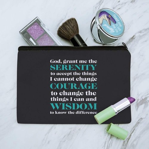 GRAPHICS & MORE Serenity Prayer Courage Wisdom Makeup Cosmetic Bag Organizer Pouch