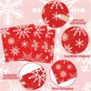 100 PCS Merry Christmas Tableware Set Christmas Theme Party Supplies Serves 25 guests Snowflakes Paper Plates Xmas napkins Bulk Christmas Dinnerware Set for Xmas Party Decorations Disposable Tableware