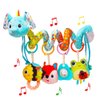 Stroller Toys, Car Seat Toys for Babies Infants 0-6 Months, Activity Spiral Plush Toys Hanging Toys Gift for Baby Boys and Girls 0 3 6 12 Months Newborn Sensory Toys with Rattles Squeaker Music -Blue