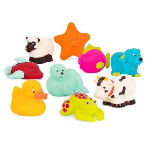 B. toys- Animal Bath Squirts- Water Play- 9 Water Squirts – Baby Bath Toys -Tub Toys For Babies – 10 Months +