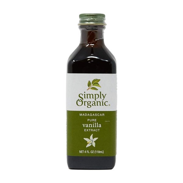 Simply Organic Pure Madagascar Vanilla Extract, 4-Ounce Glass Jar, Certified Organic, Sugar-Free Flavor For Smoothies (Pack of 1)