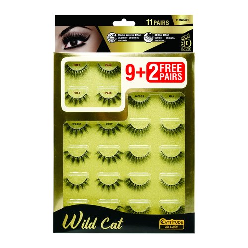 CATTITUDE 3D LASHES MEGA PACK (Wild Cat - 11 pairs)