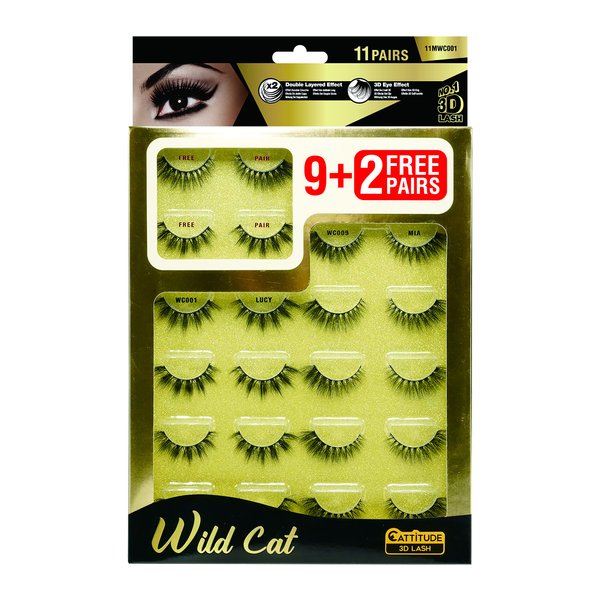 CATTITUDE 3D LASHES MEGA PACK (Wild Cat - 11 pairs)