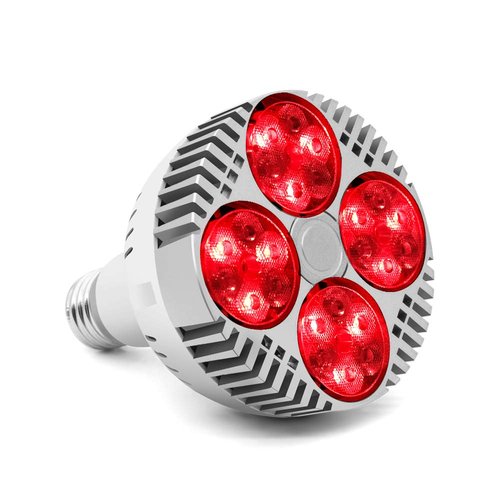 Red Light Therapy Lamp with Socket,PDGROW 48W 24 LED Deep Red Light Therapy Bulb Heat Device, 670 Nanometer Red & Near Infrared Lights 850nm