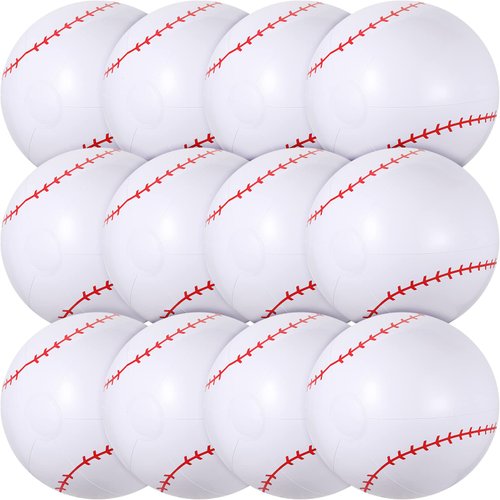 Chivao 24 Pieces Inflatable Ball Soccer Ball Softball Volleyball Basketball Football 16 Inch Beach Balls Party Favors Summer Swimming Pool(Baseball)