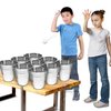 Gamie Bucket Ping Pong Ball Game Includes 9 Metal Buckets, 12 Balls, and 1 Number Sticker Sheet - Fun Party Activity for Kids and Adults, Great Idea for Kids