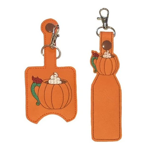 Pumpkin Spice Hand Sanitizer Holder And/Or Lip Balm Holder