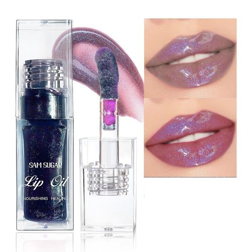 PAQIMAN Magic Color Changing Lip Oil,Long Lasting Moisturizing Cosmetic Touch Conversionh Glitter Lip Gloss Oil. (03- Berry)