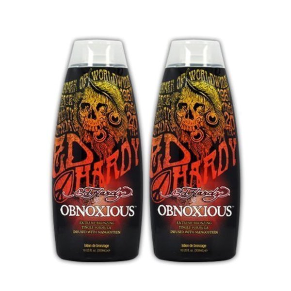 Lot 2 Ed Hardy Obnoxious Indoor Tanning Lotion Accelerator Bronzer Dark Tan Bed