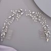 BERYUAN Hair Vine for Women Bridal Hair Comb for Bride Pearls Crystal Hair Comb Slide SILVER