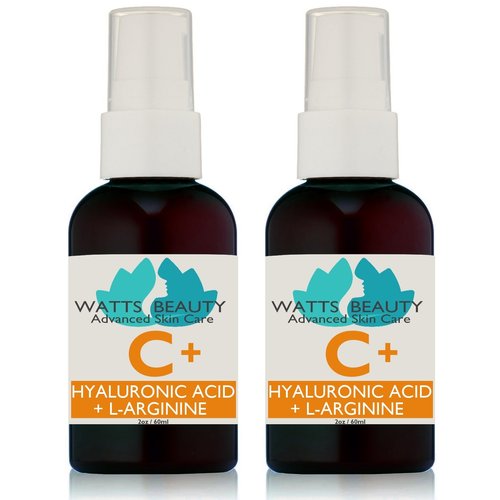 Watts Beauty Supercharged Vitamin C Serum with Moisturizing Hyaluronic Acid - Advanced Antioxidant Face and Body Serum - 4 oz