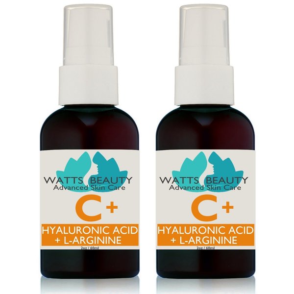 Watts Beauty Supercharged Vitamin C Serum with Moisturizing Hyaluronic Acid - Advanced Antioxidant Face and Body Serum - 4 oz