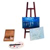 Fateanuki Doll House Accessory Almond Blossoms&Night Sky Easel Miniature Dollhouse Toy Balcony Patio Furnitures Decoration Accessories 1 12 Scale