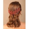 Denifery Red Wedding Headpiece Bridal Hair Vine Tiara with Red Rhinestones Boho Vines Romantic Headband Wedding Hair Accessory