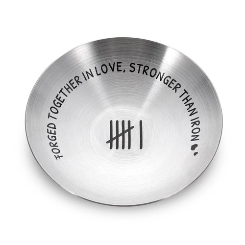 6th Anniversary Iron Gifts for Her Him 6 Year Wedding Anniversary Iron Gifts for Women Men Wife Husband Couples 6 Year Anniversary Decorations 4" Ring Holder Dish Jewelry Tray Christmas Valentines
