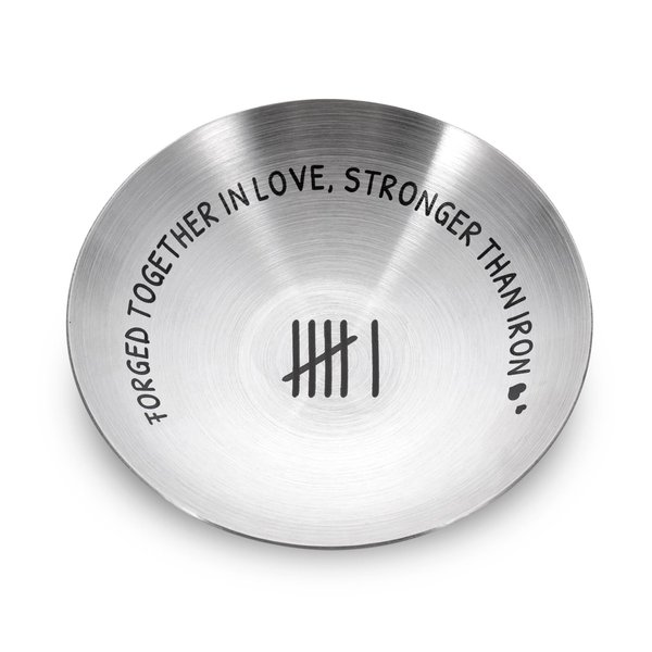 6th Anniversary Iron Gifts for Her Him 6 Year Wedding Anniversary Iron Gifts for Women Men Wife Husband Couples 6 Year Anniversary Decorations 4" Ring Holder Dish Jewelry Tray Christmas Valentines