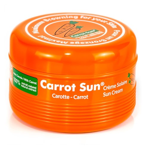 Carrot Sun Tanning Accelerator – 350ml Carotene Intensive Tanning Gel – Natural Extract Sun Cream Tanning Lotion for All Skin Types – Tan Lotion with Carrot Oil for Even Beautiful Skin Coloring - SPF0