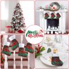 GlyinnHe 24Pack Mini Christmas Stockings, 7 Inch Buffalo Plaid Stocking Snowflake Red Green Stockings with Plush Cuff for Christmas Tree Ornament Decorations Gift Holder