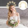 Uonlytech Angel Bridal Gold Halo Headband, Angel Halo Headband Crown Retro Goddess Halo Hair Band Wedding Headpiece for Women Girls Bridal