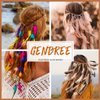 GENBREE Boho Feather Headbands Green Indian Headband Hippie Feather Headdress Adjustable Long Feather Hair Accessories for Women