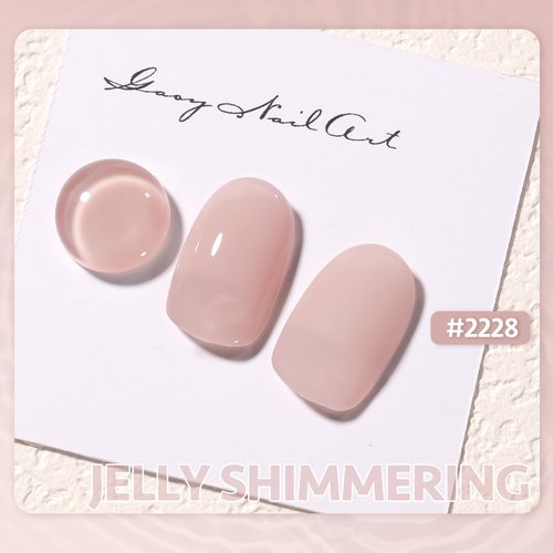 GAOY Jelly Gel Nail Polish, 16ml 2 Colors 2228 2229 Nude Glitter Soak Off UV Gel Polish Set for Nail Art DIY Manicure at Home, Jelly Shimmering