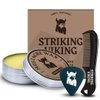 Striking Viking Mustache Wax & Comb Kit - Beard & Moustache Wax For Men With Strong Hold Natural Beeswax - Helps Tame Style & Groom (Sandalwood Scent, 2 Ounce Size) - Mustache Styling Wax - Mens Comb