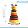 PALM NAKI Wooden Stacking Rings Tower Teddy Toy – Wood Stacker Toddler Educational Toys, Rainbow Stacking Blocks for Baby