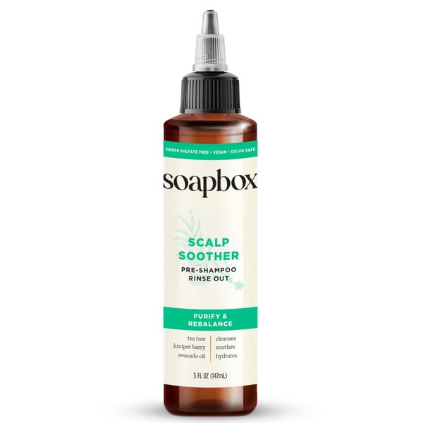 Soapbox Scalp Treatment, Soothing Treatment with Tea Tree Oil & Hyaluronic Acid to Sooth Irritated, Itchy, Sensitive Scalp and Hydrate Hair Vegan, Cruelty, Paraben, Gluten and Sulfate Free, 5oz