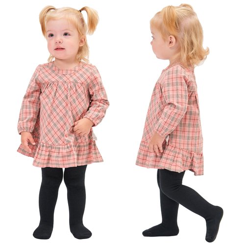 Stelle Baby Tights Girl Tights Seamless Knit Leggings Toddler Cotton Stockings Pantyhose for Infants(Black,3XS)