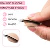 Miuffue 3 Pairs 2 Layers Eyelash Practice Eyelids for Mannequin Head, Removable Realistic Eyelash Extension Eyelids with Eyelashes, Silicone Rubber Replacement Eyelids for Eyelash Training