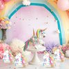 50 PCS Unicorn Birthday Party Paper Plates Unicorn Themed Party Dessert Paper Plates Disposable Unicorn Party Paper Plates for Girls Unicorn Themed Birthday Baby Shower Party Decorations Supplies