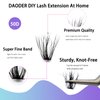 DODER Short Lash Extension Kit 50D Natural Lash Clusters Kit Wispy Fluffy Eyelash Extension Kit D Curl Individual Lashes Kit 9-13MM Thick Short Eyelash Clusters(Thick Short Eyelash Extension Kit 50P)