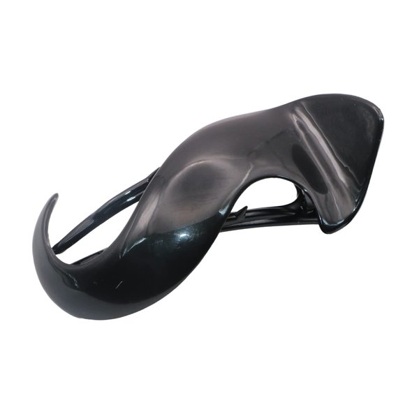 Parcelona French Crochet Celluloid Black Side Slide In Yoga Hair Claw Clip for Fine Hair (Black)