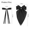 ANBALA Big Hair Bows for Women, 6 PCS Satin Ribbon Hair Bows Set, Tassel Bowknot Hair Clips with Long Tail, Cute Hair Barrettes Bowknot Tassel Bow Hair Clips for Girls (White and Black)