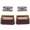 2 Pack Professional 5 Star Series Finale Shaver Replacement Foil and Cutter Bar Assembly Compatible with wahl Shaver Foil 7031-100, 7043-100 Super Close Shaving Replacement Heads，Red