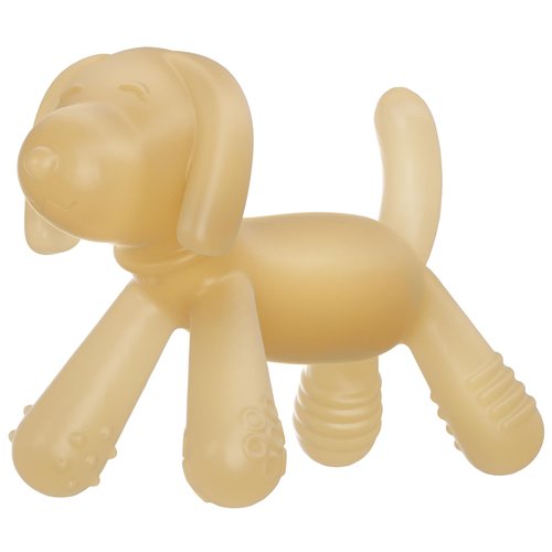 USLAI Baby Teether Toys, Hands Free Design, Easy to Hold, Teething Relief Pacifier for Infant - Brown