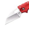 COLD STEEL Tuff Lite 2.5" AUS8A Sheepsfoot Razor-Sharp Plain Blade 3.5" Griv-Ex Red Handle Pocket Folding Knife, Boxed