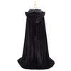 Makroyl Kids Velvet Cloak Cape With Hooded For Halloween Christmas Cosplay Costumes (Small, Black)