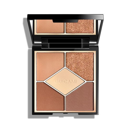 KYDA 5 Colors Eyeshadow Palette, Ultra-rich Matte Apricot Brown Shades, Glitter Pearl Gold Bronzer Eyeshadow, Blendable Lightweight Powder, High Pigment Nude Neutral Eyes Makeup, Shiny Apricot