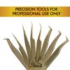 Lash Vegas Extra Slim Bootie Tweezer - Diamond Grip Lash Tweezers for Eyelash Extensions - Fiber Tip Lash Tweezers for Volume Lash Extensions – Gold