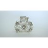 Generic Small infinity bow pearl crystal silver metal hair claw clip bridal clip